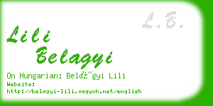 lili belagyi business card